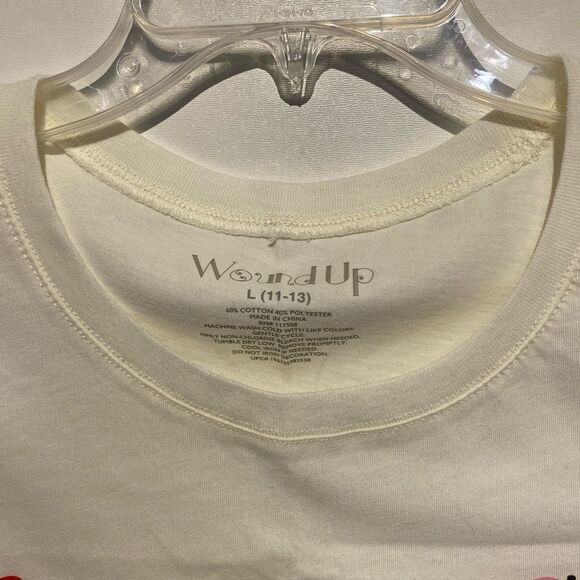 I’m Wound Up Women's Cream Love Theme Short Sleeve Graphic T-Shirt Large NWT - Picture 3 of 7
